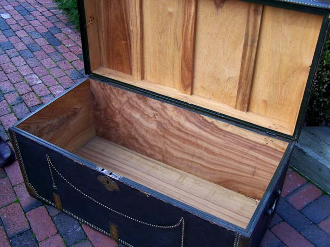 A Fine Leather Covered Chinese Export Campforwood Trunk circa 1830-1850 — image 2